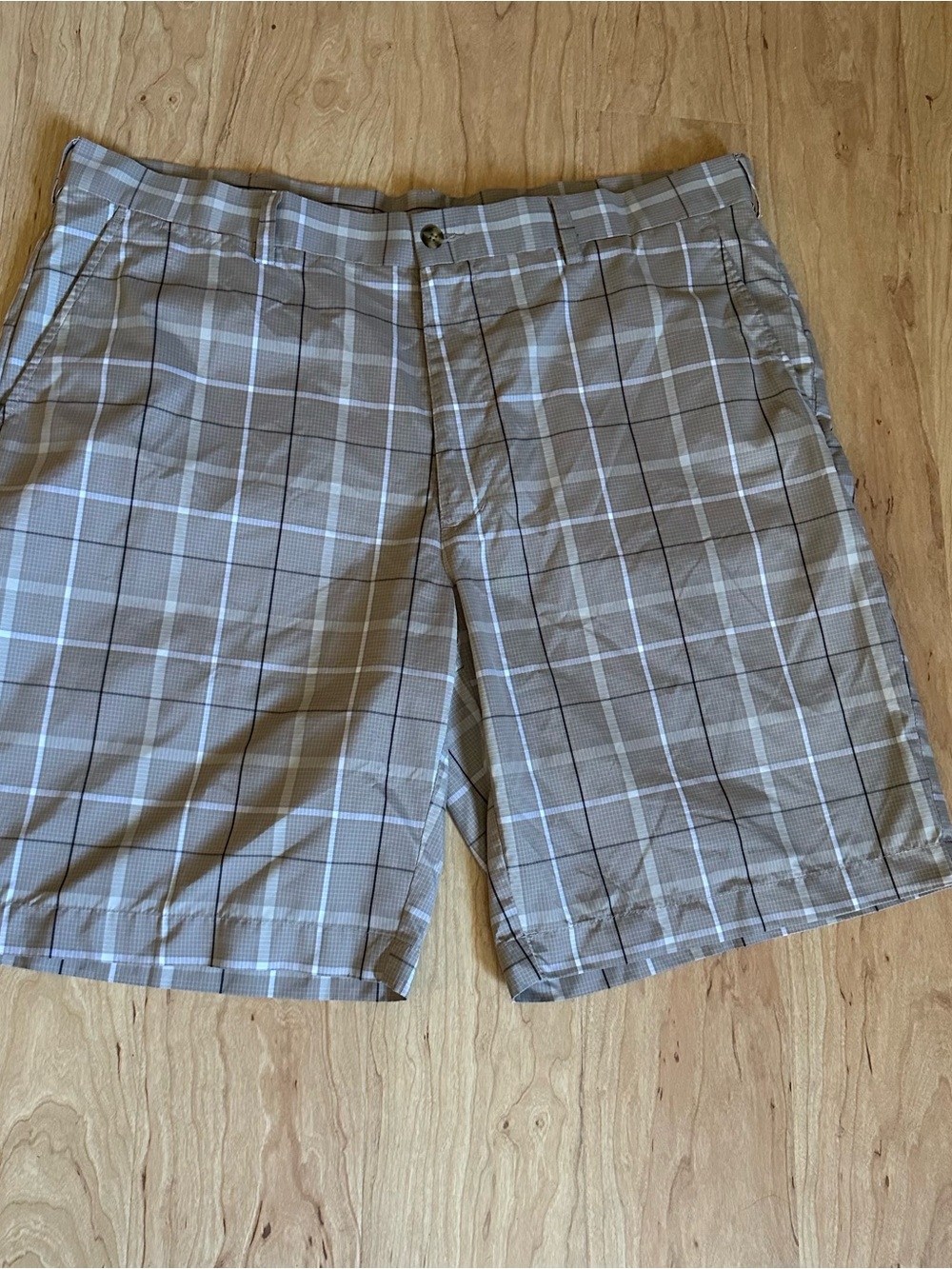 Men's Gray Plaid Golf Shorts, PGA Tour sz 38